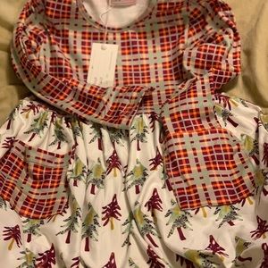 Girls long sleeve winter tree dress size 7/8